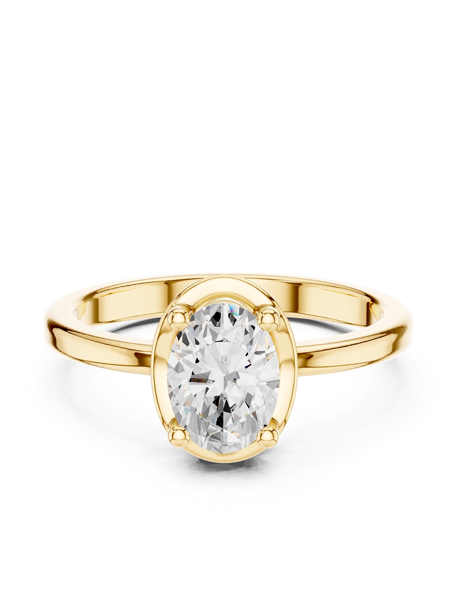 Anillo de compromiso de oro 18 K zirconia cœbica
