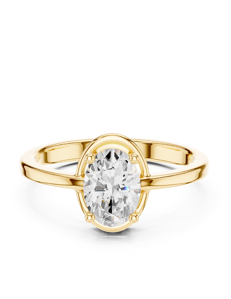 Anillo de compromiso de oro 18 K zirconia cœbica