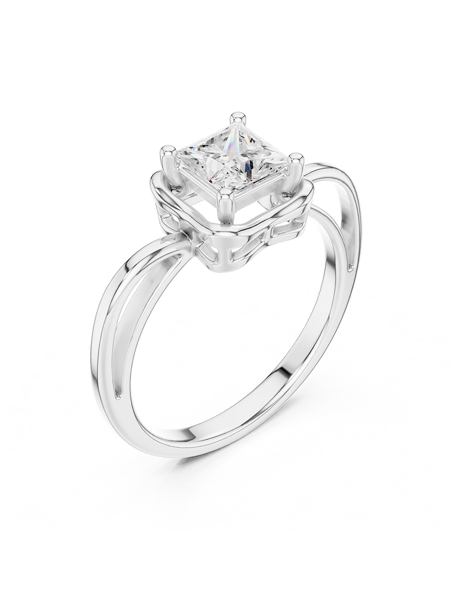 Anillo de compromiso de oro 14 k zirconia cúbica 2