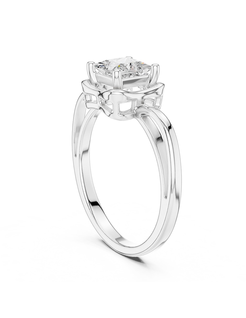 Anillo de compromiso de oro 14 k zirconia cúbica 3