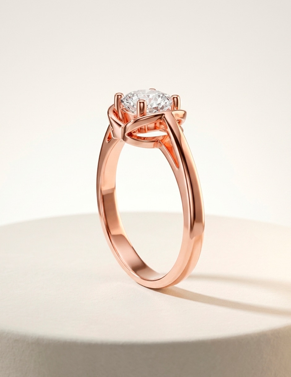 Anillo de compromiso de oro 14 K 9