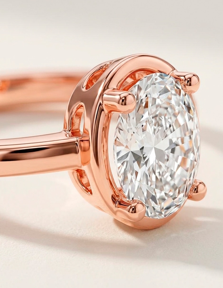 Anillo de compromiso de oro 14 K 9