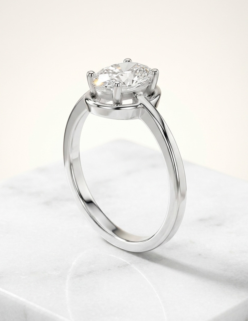 Anillo de compromiso de oro 14 K 8