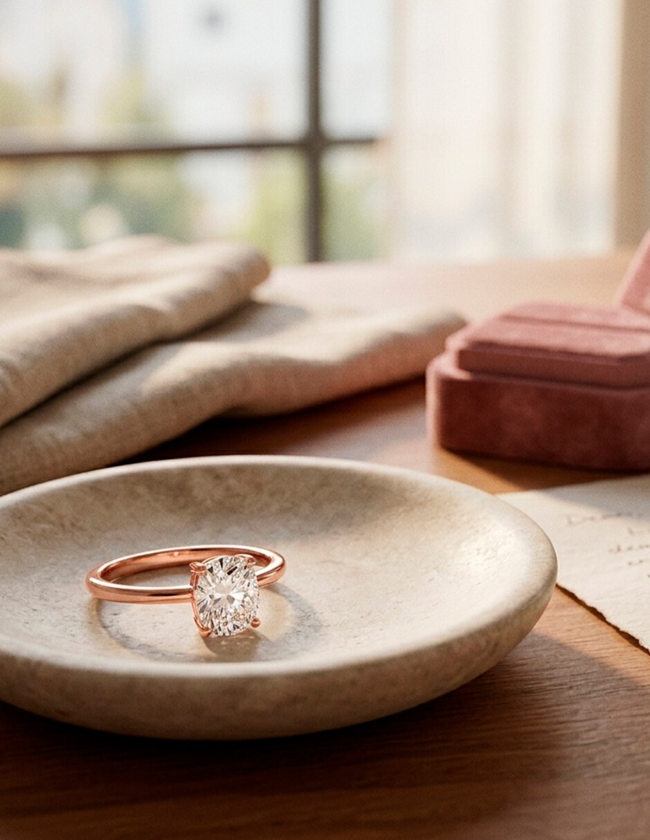 Anillo de compromiso de oro 14 K 8