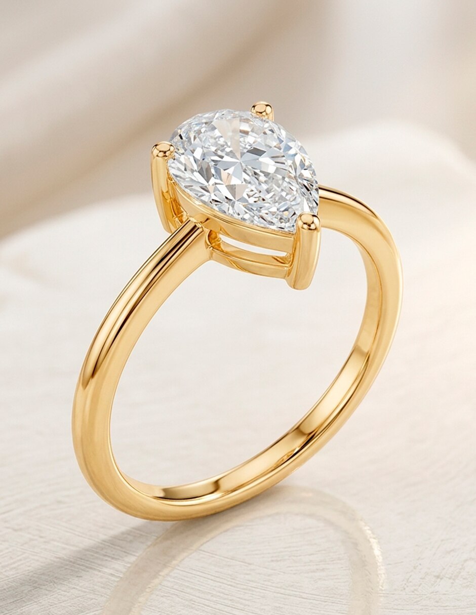 Anillo de compromiso de oro 14 K 8