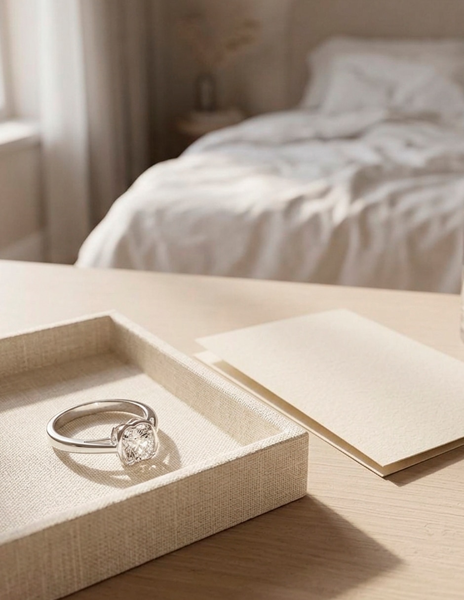 Anillo de compromiso de oro 14 k 9