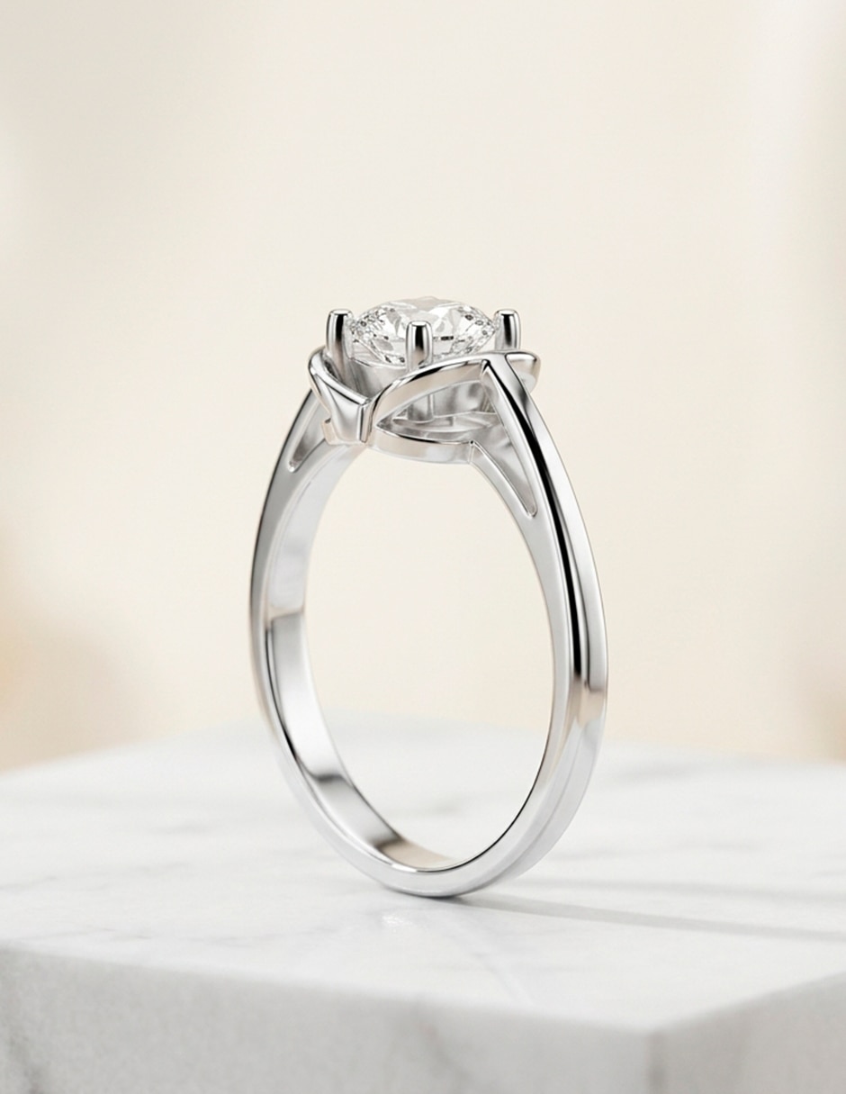 Anillo de compromiso de oro 14 k 10