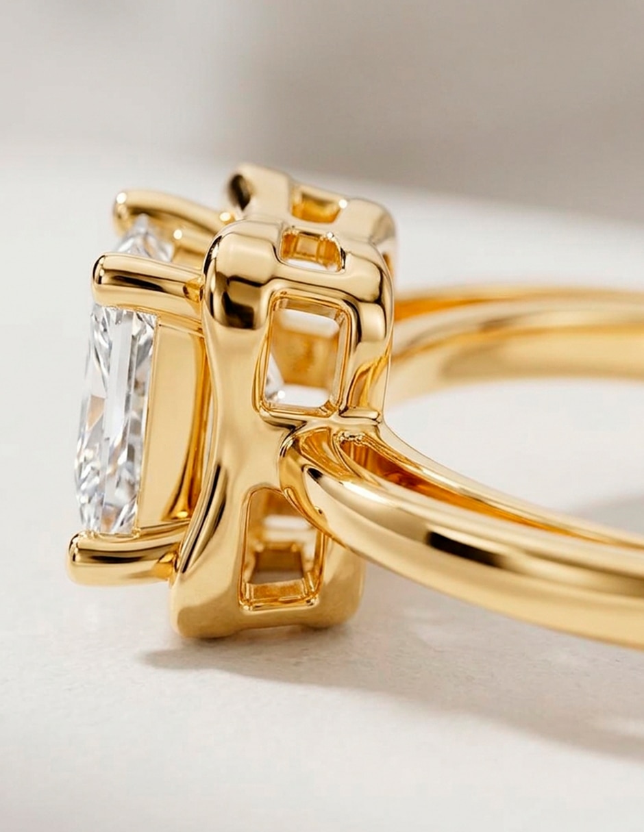 Anillo de compromiso de Oro 9 k AMORE MIO Amore Mio! Diamante de laboratorio