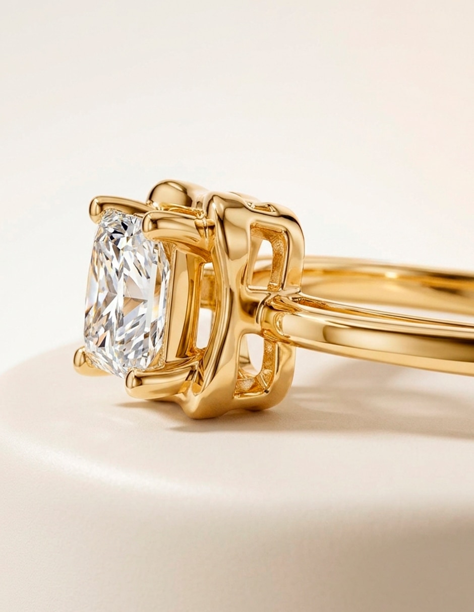 Anillo de compromiso de Oro 9 k AMORE MIO Amore Mio! Diamante de laboratorio