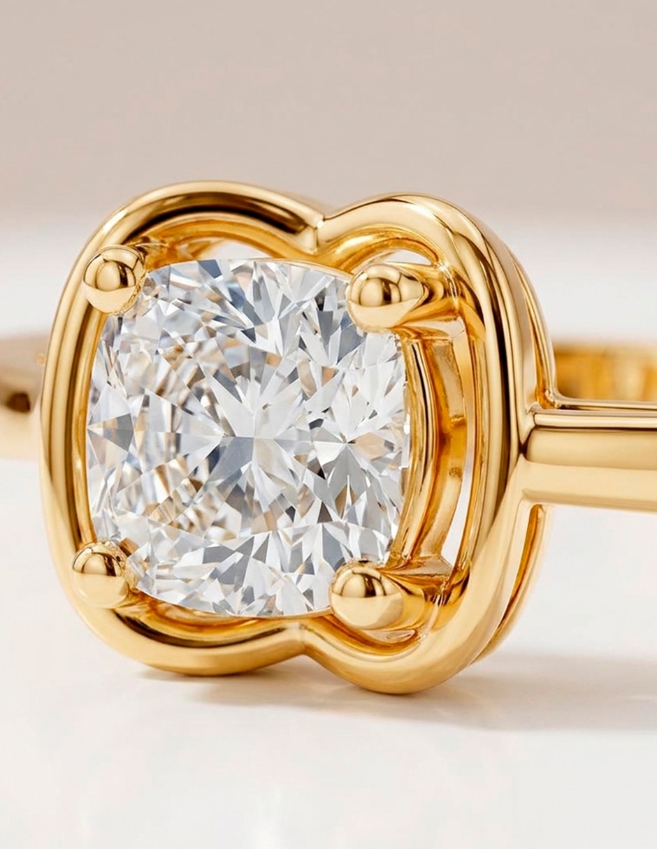Anillo de compromiso de oro 9 k 10