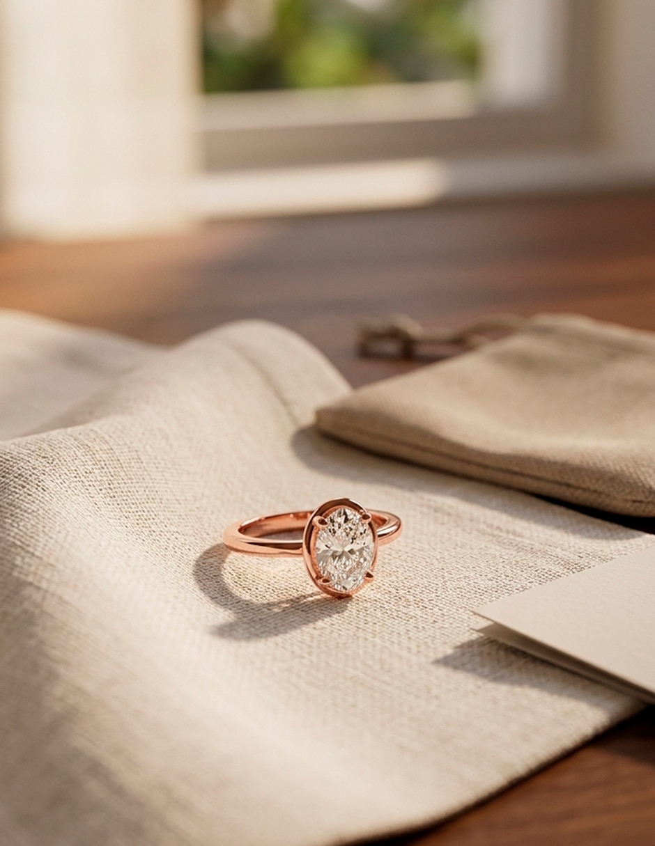Anillo de compromiso de oro 14 k 10