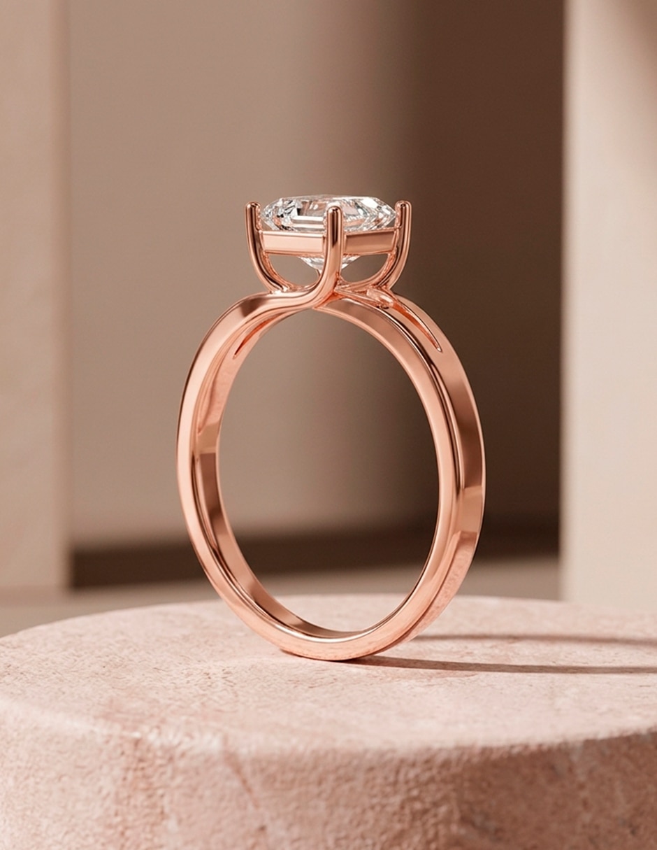 Anillo de compromiso de oro 9 k 6
