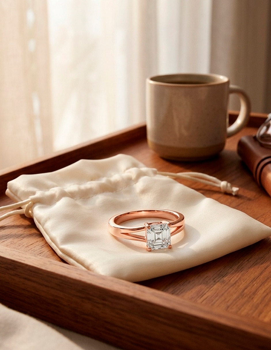 Anillo de compromiso de oro 9 k 7