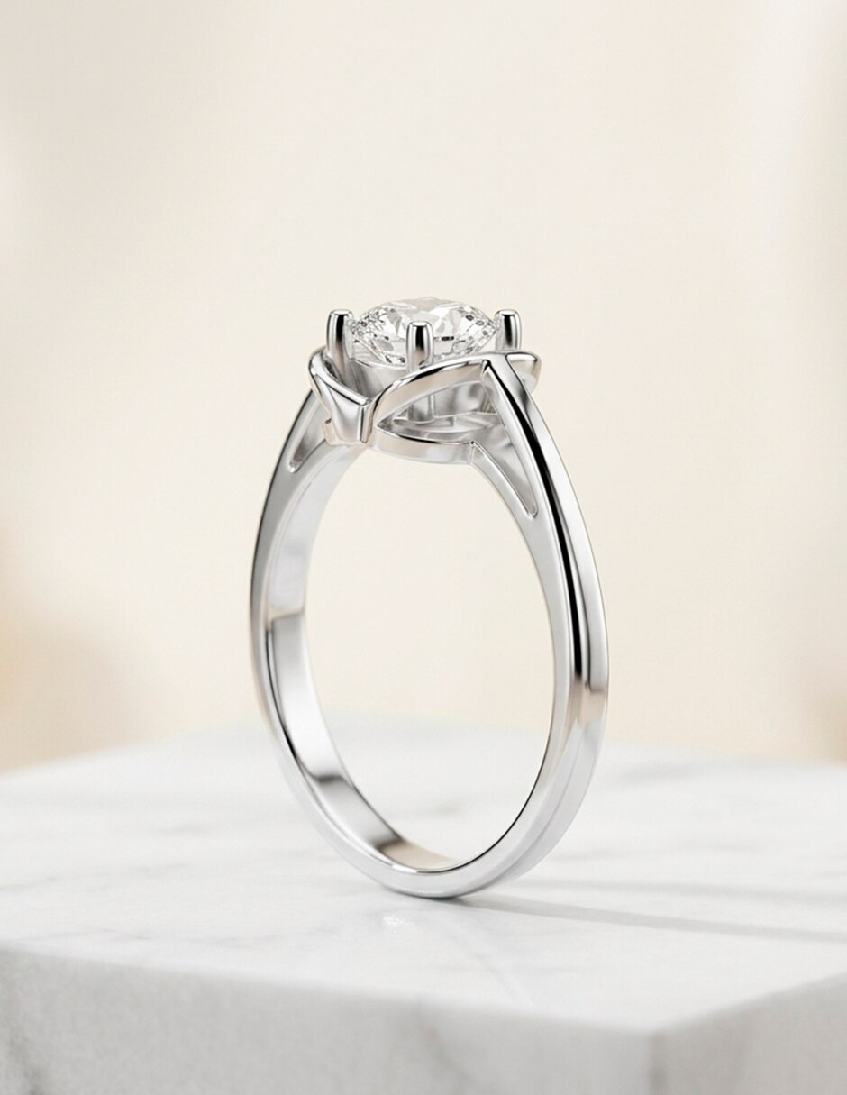 Anillo de compromiso de oro 14 k 10
