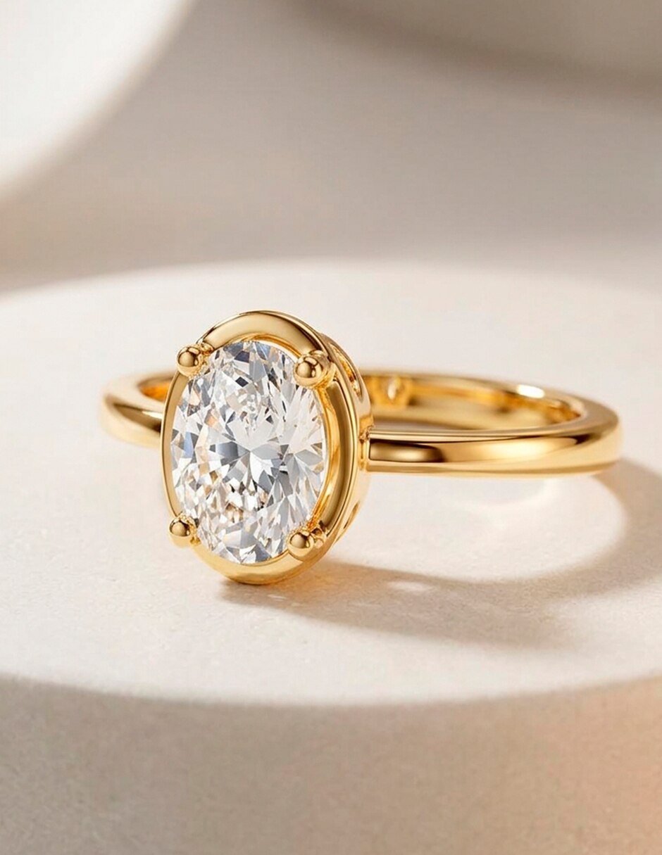 Anillo de compromiso de oro 9 k 6