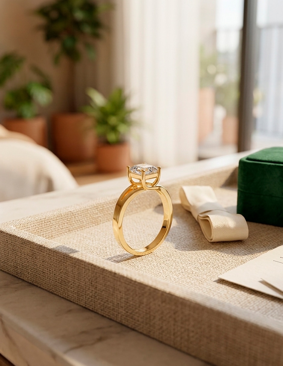 Anillo de compromiso de oro 9 k AMORE MIO