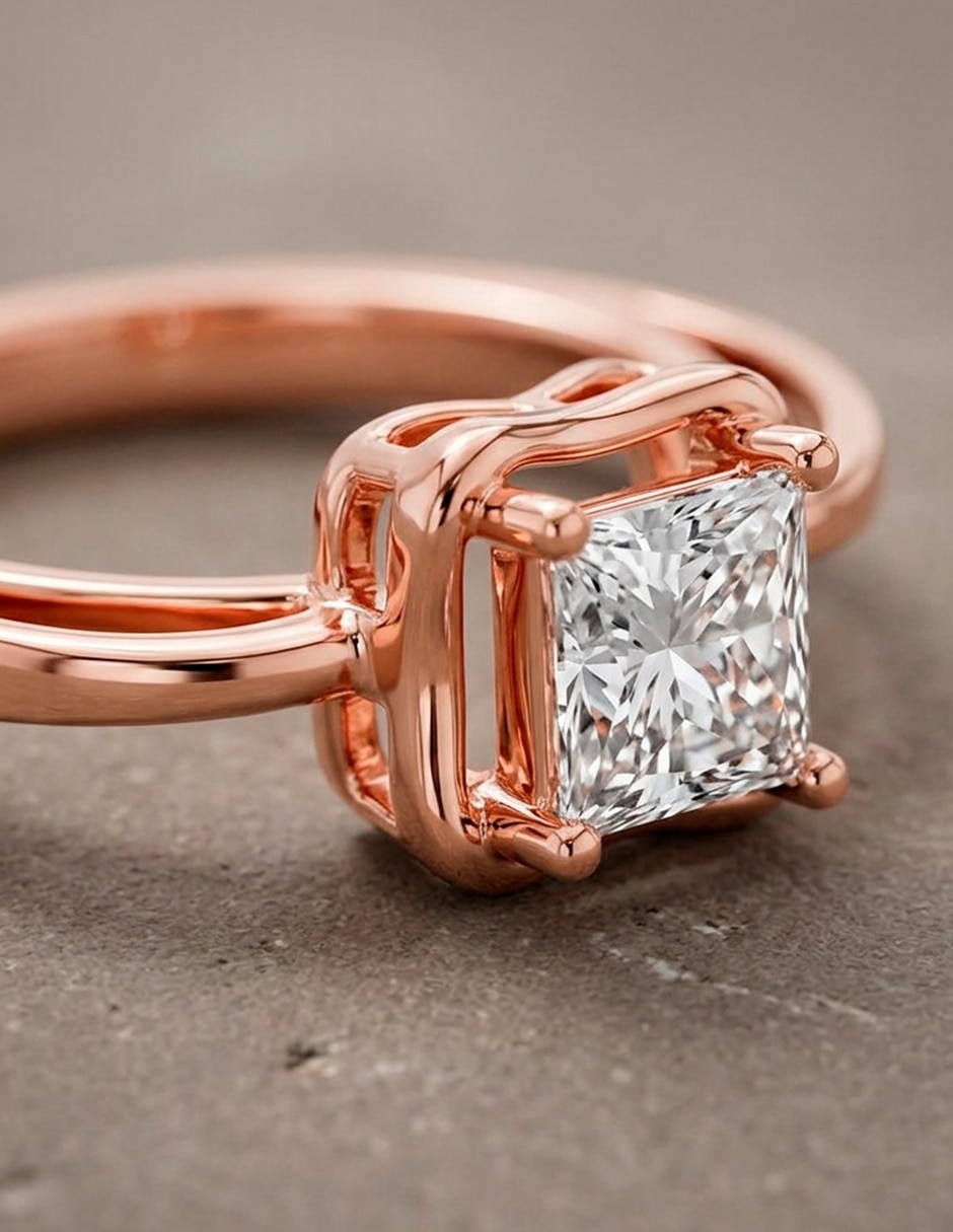 Anillo de compromiso de oro 14 k 7