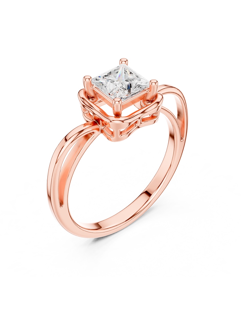 Anillo de compromiso de oro 18 k 2