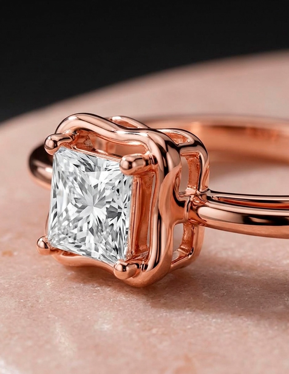 Anillo de compromiso de oro 18 k 7
