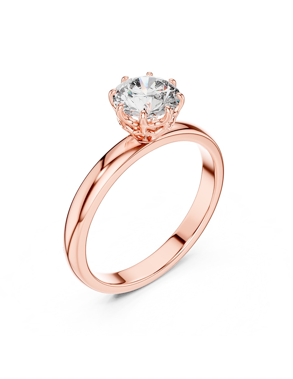 Anillo de compromiso de oro 14 k zirconia cúbica 2
