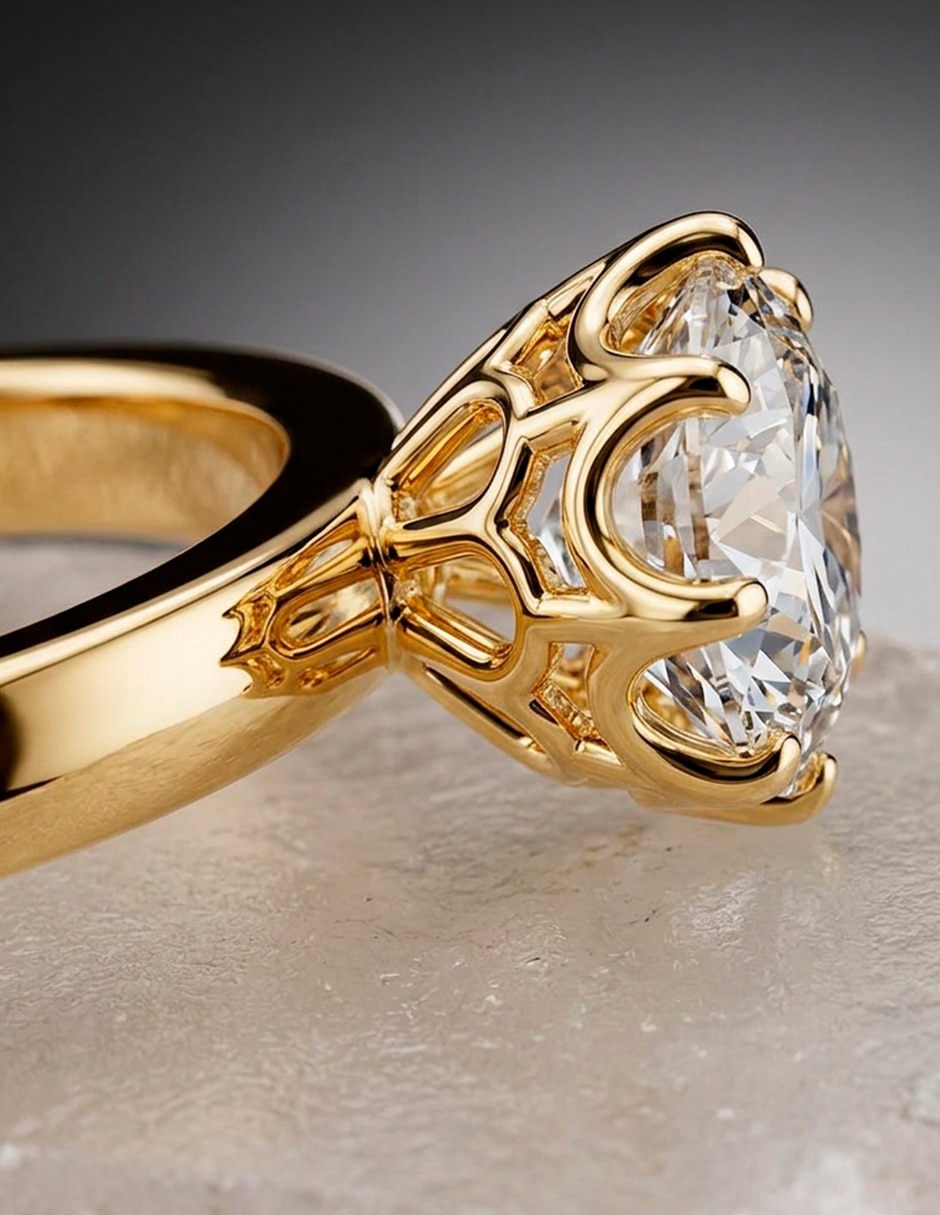 Anillo de compromiso de oro 18 k amore mio zirconia cúbica