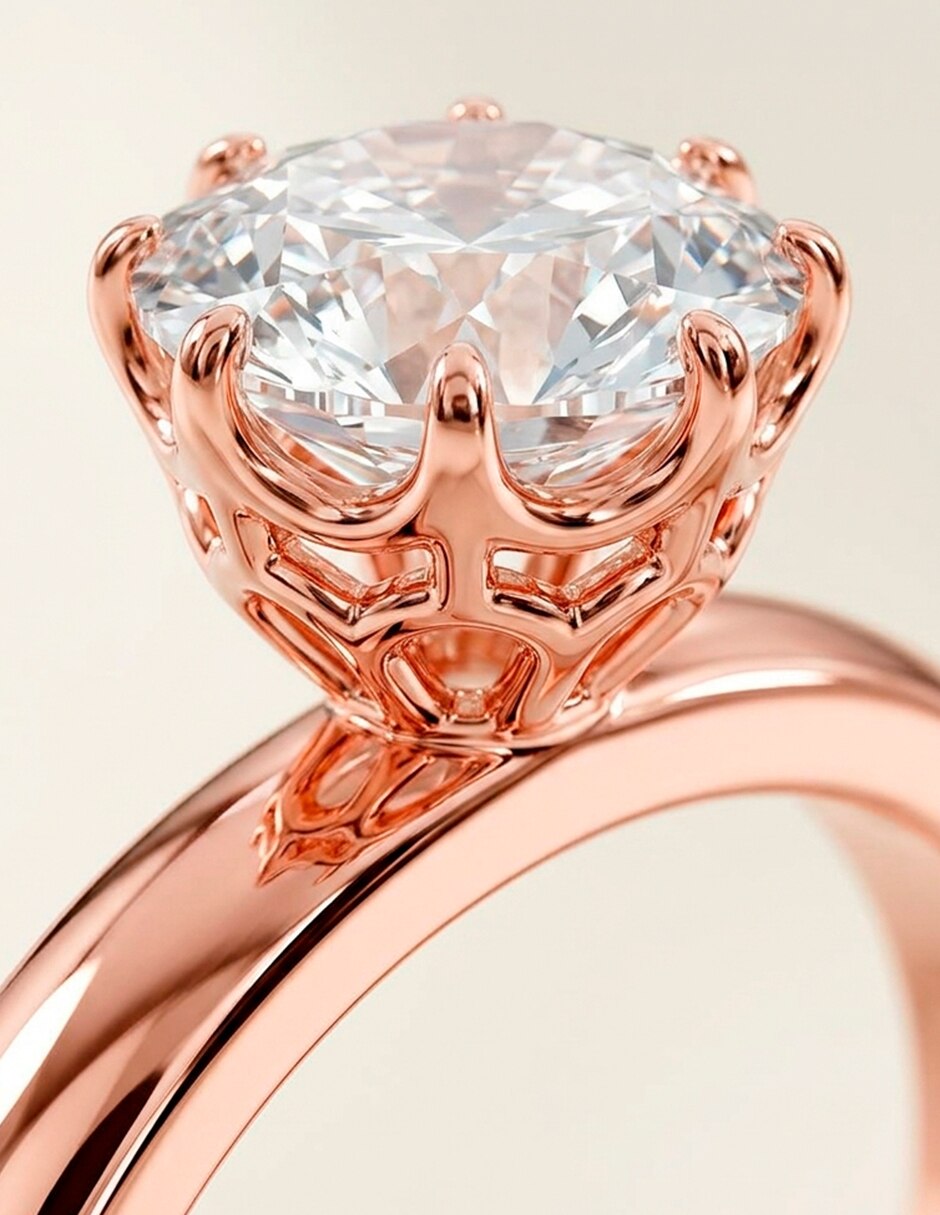 Anillo de compromiso de oro 14 k 8