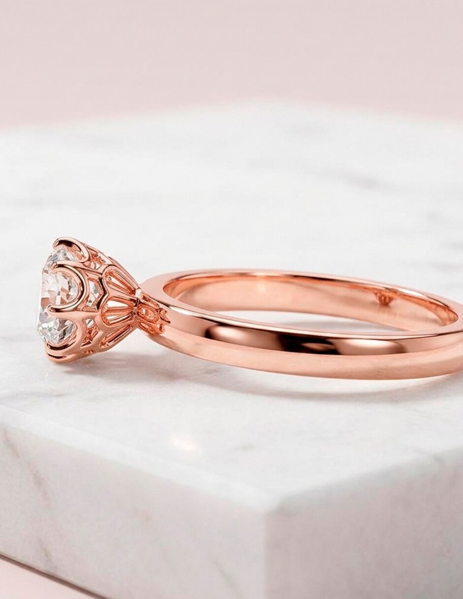 Anillo de compromiso de oro 14 k 9