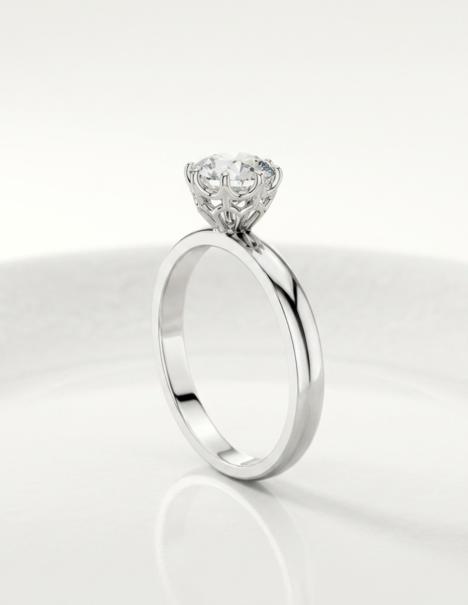 Anillo de compromiso de oro 18 k 8