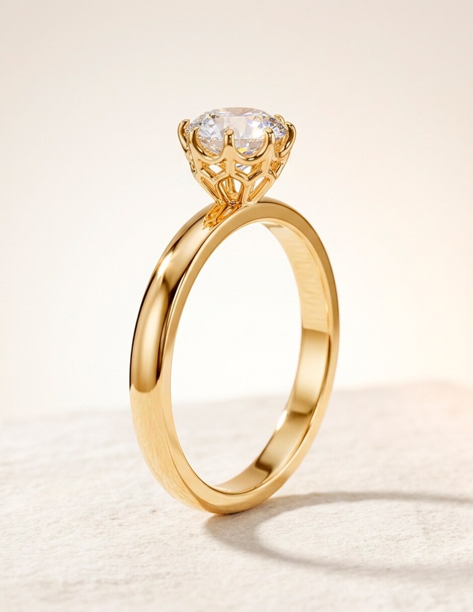 Anillo de compromiso de Oro 9 k Amore Mio! Diamante de laboratorio 7
