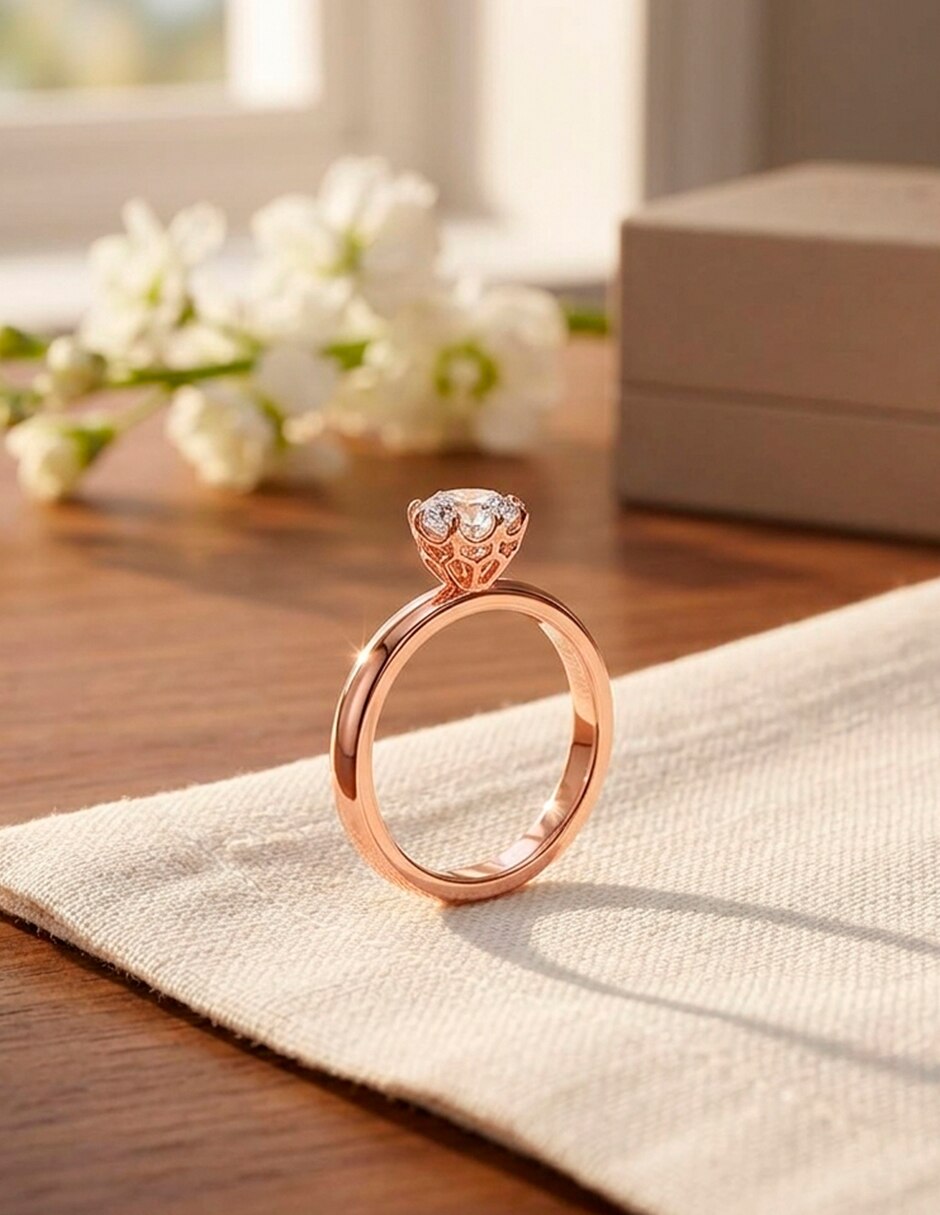 Anillo de compromiso de oro 18 k 6
