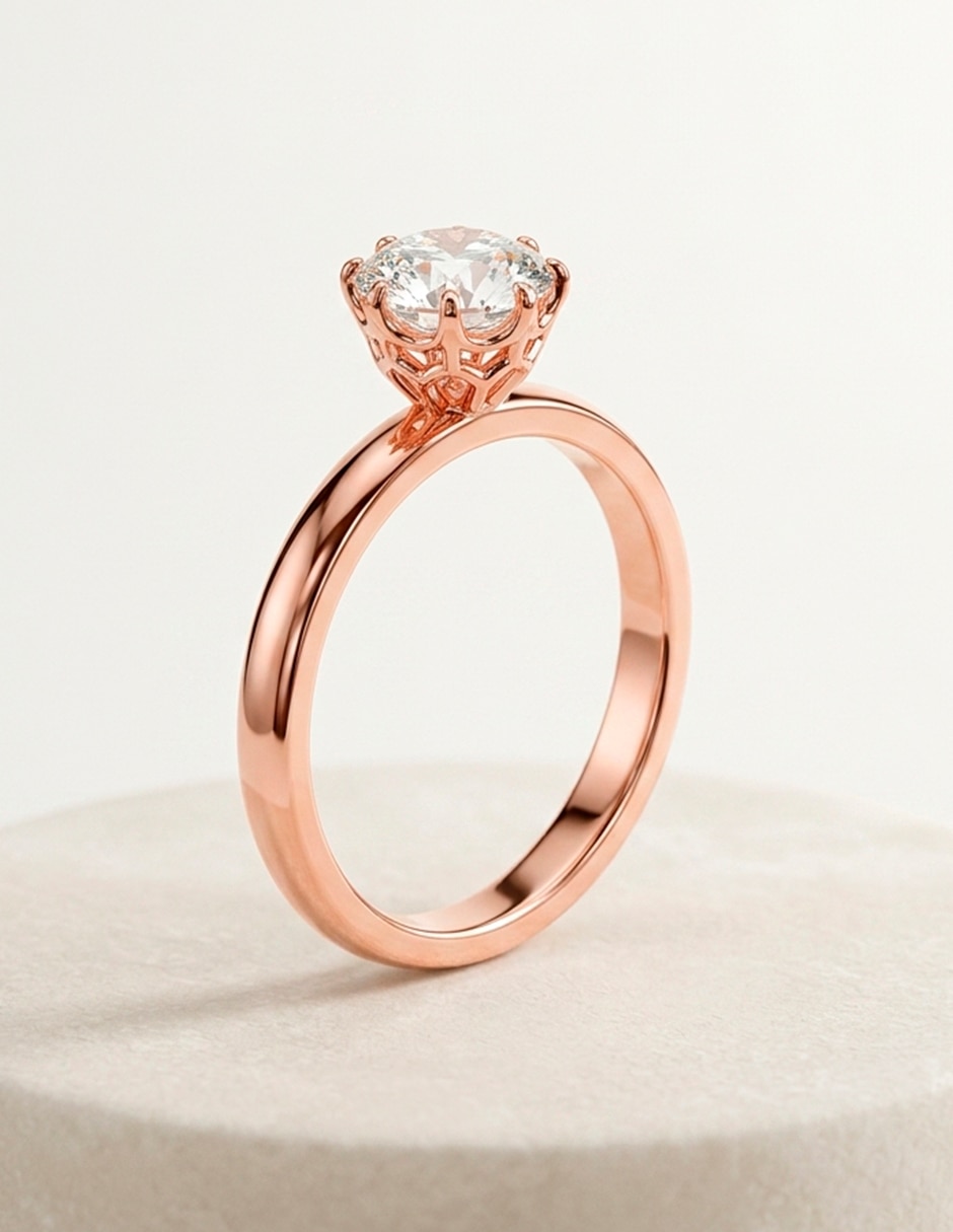 Anillo de compromiso de oro 18 k 8