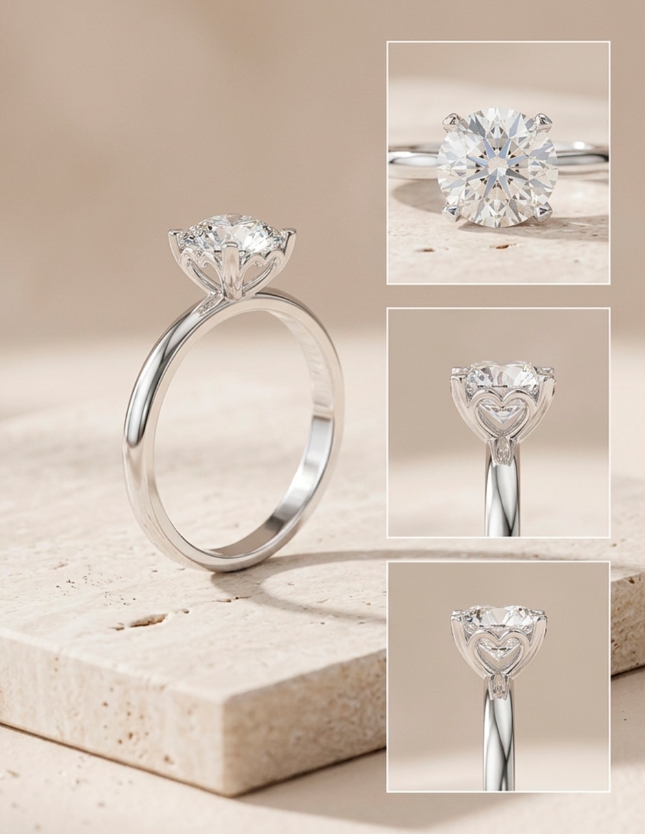 Anillo de compromiso de Oro 14 K ! 10