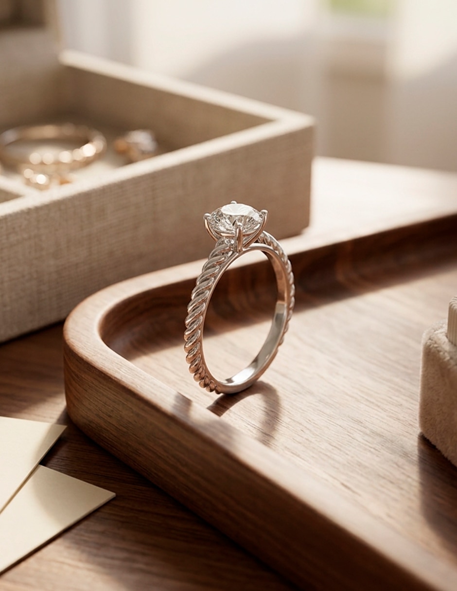 Anillo de compromiso de Oro 14 K ! 8