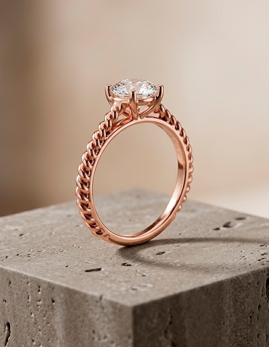 Anillo de compromiso de Oro 14 K ! 9