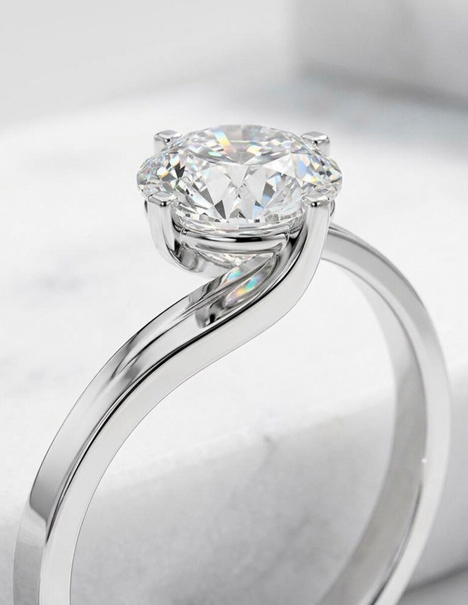 Anillo de compromiso de oro 14 k Amore Mio! diamante de laboratorio 3