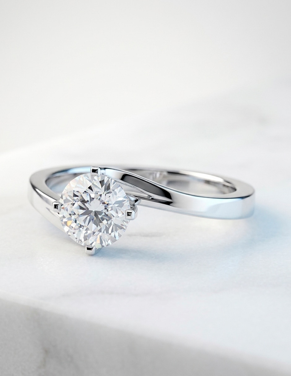 Anillo de compromiso de oro 14 K diamante de laboratorio 9