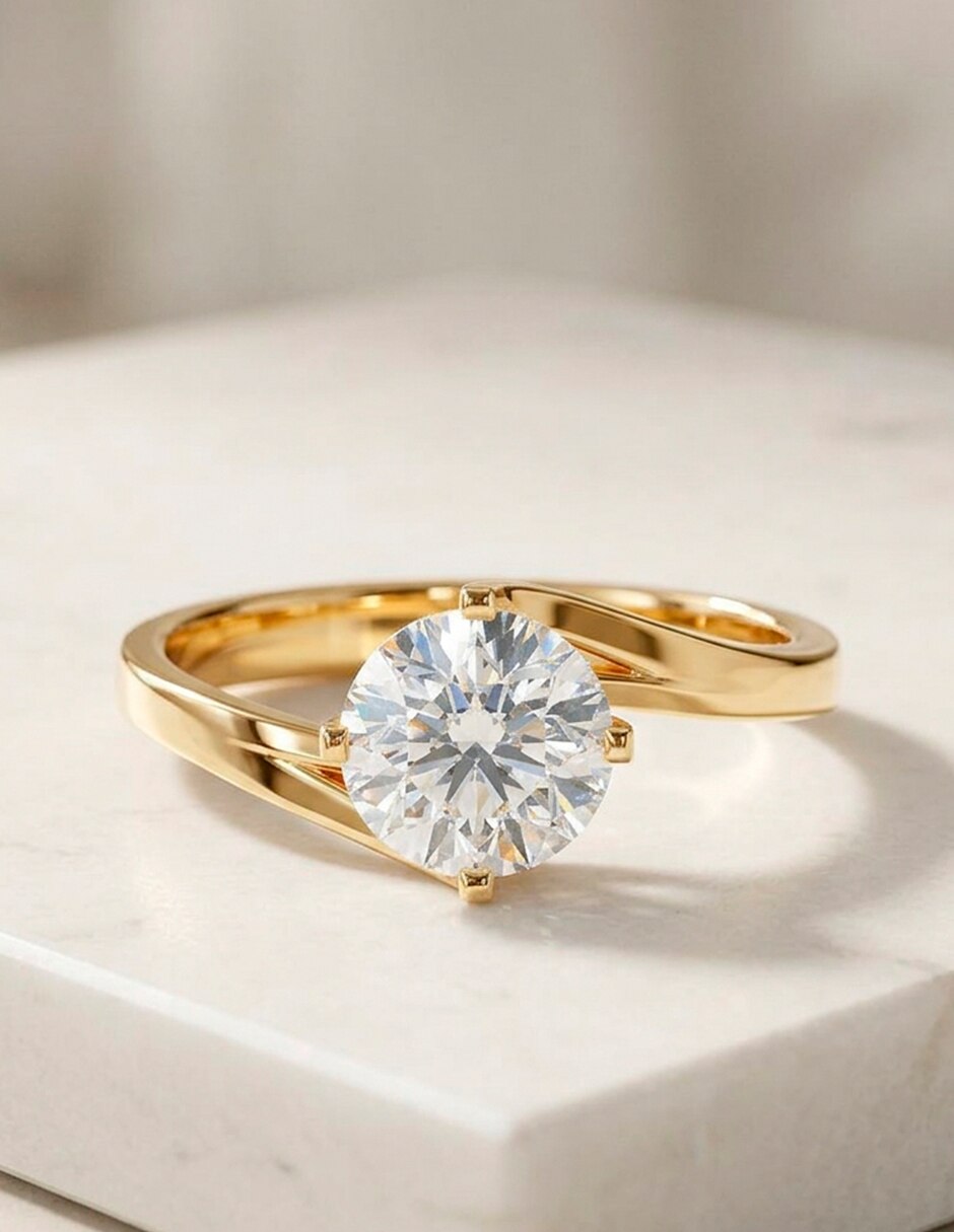 Anillo de compromiso de oro 18 K diamante de laboratorio 8
