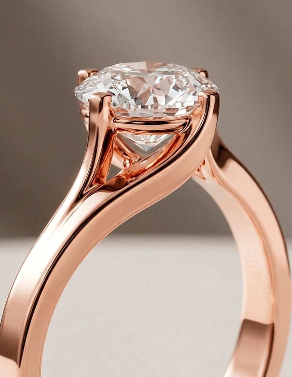 Anillo de compromiso de oro 18 K diamante de laboratorio 9