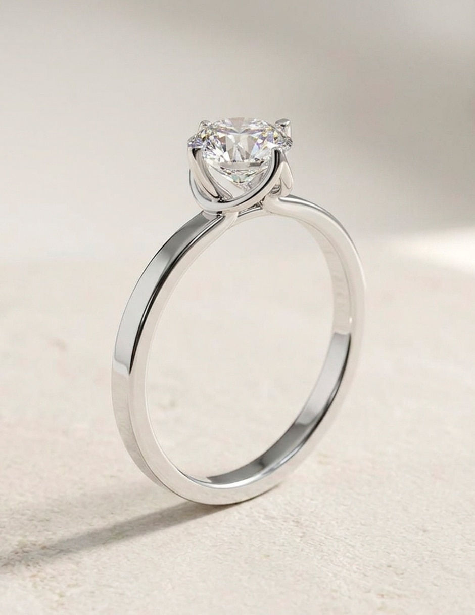 Anillo de compromiso de oro 14 K zirconia cúbica 9