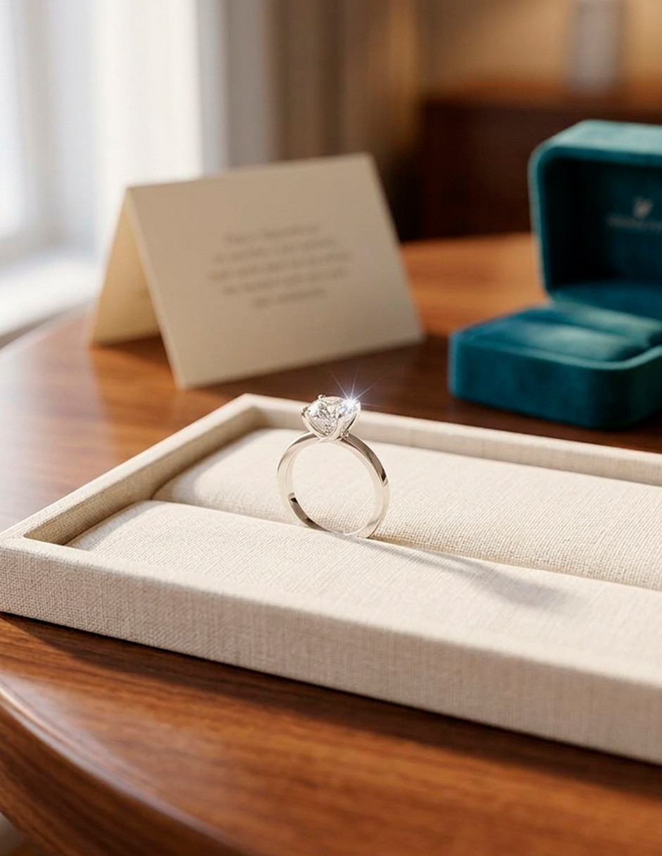Anillo de compromiso de oro 9 K zirconia cúbica 7