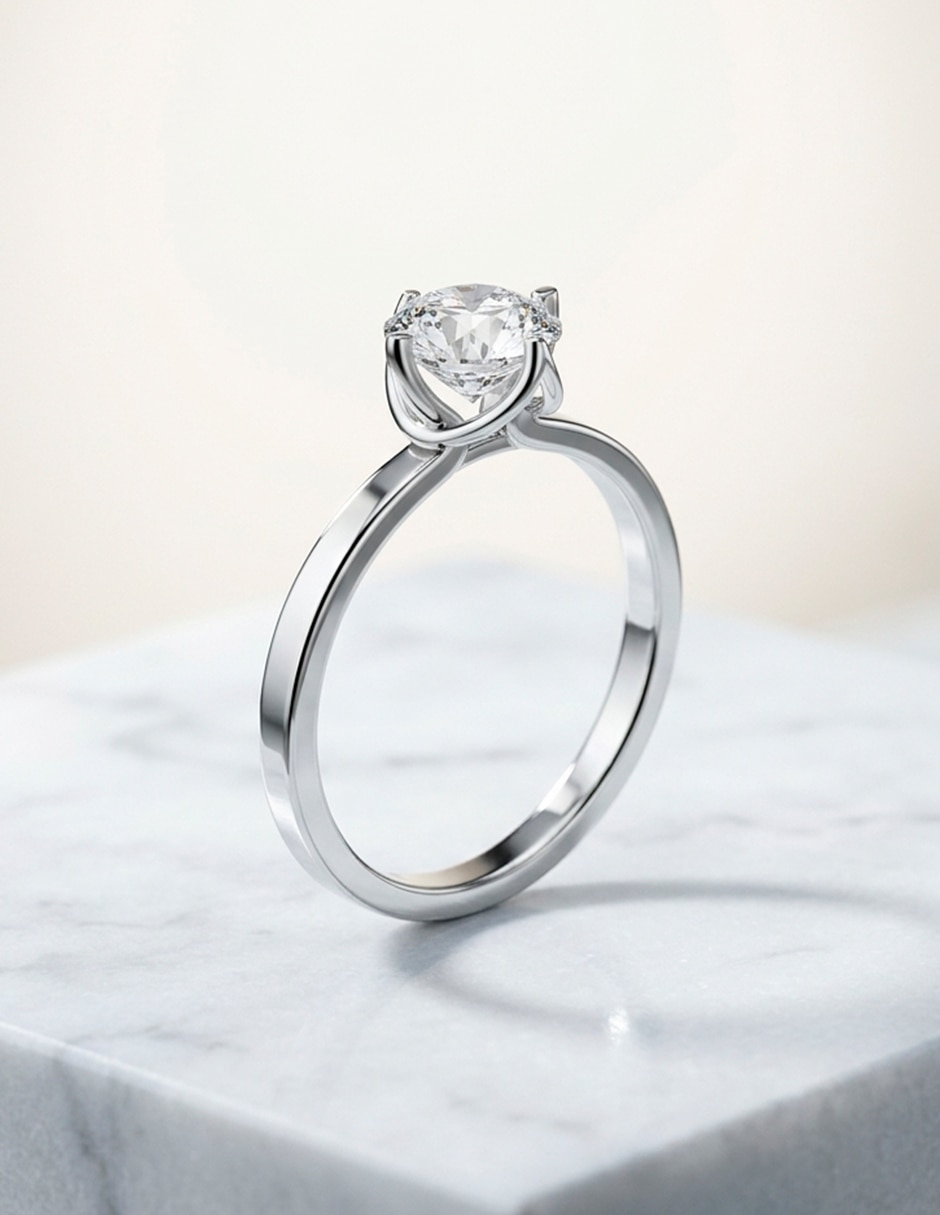 Anillo de compromiso de oro 9 K zirconia cúbica 9