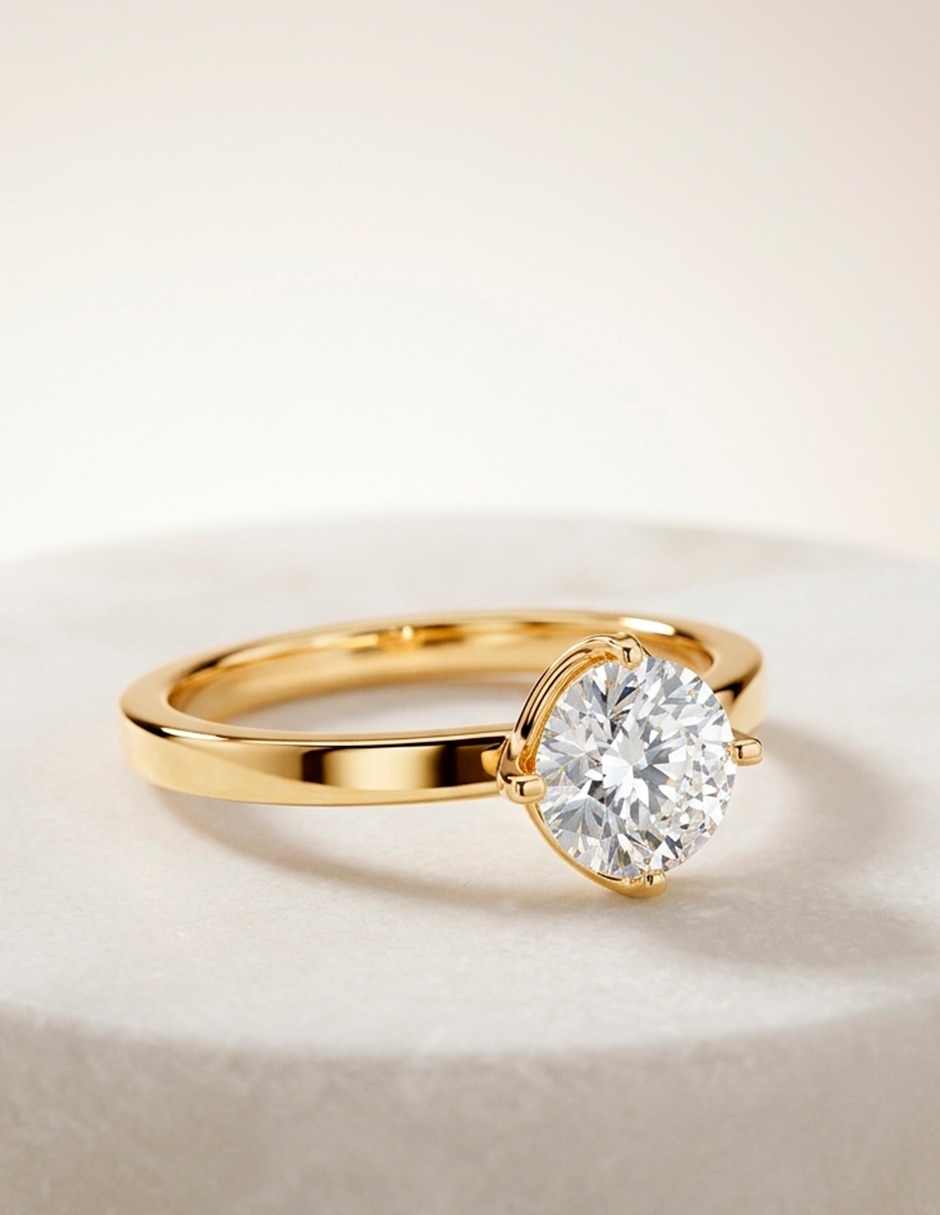 Anillo de compromiso de oro 14 K Amore mio zirconia cúbica