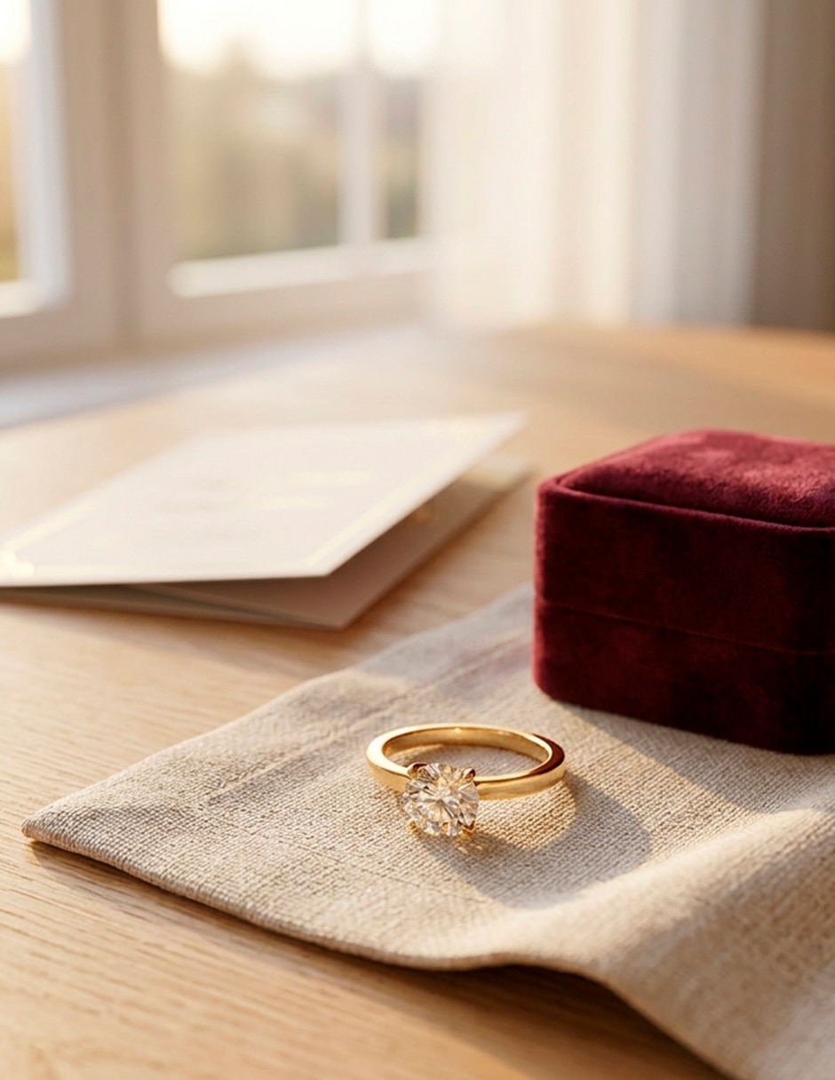 Anillo de compromiso de oro 14 K Amore mio zirconia cúbica