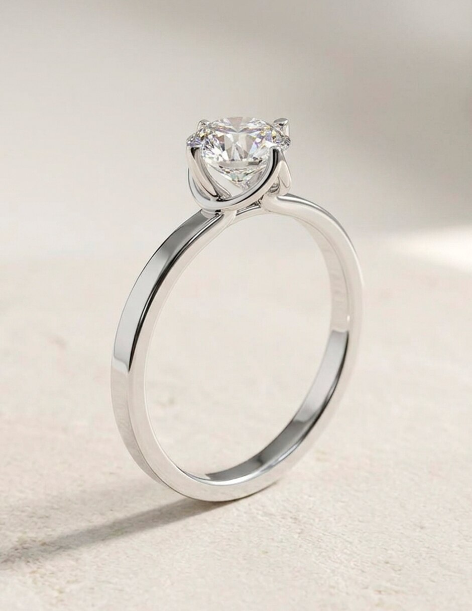 Anillo de compromiso de oro 18 K diamante de laboratorio 10