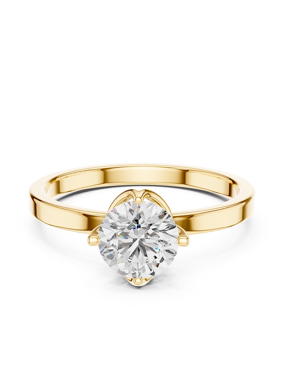 Anillo de compromiso de oro 14 K Amore Mio diamante de laboratorio