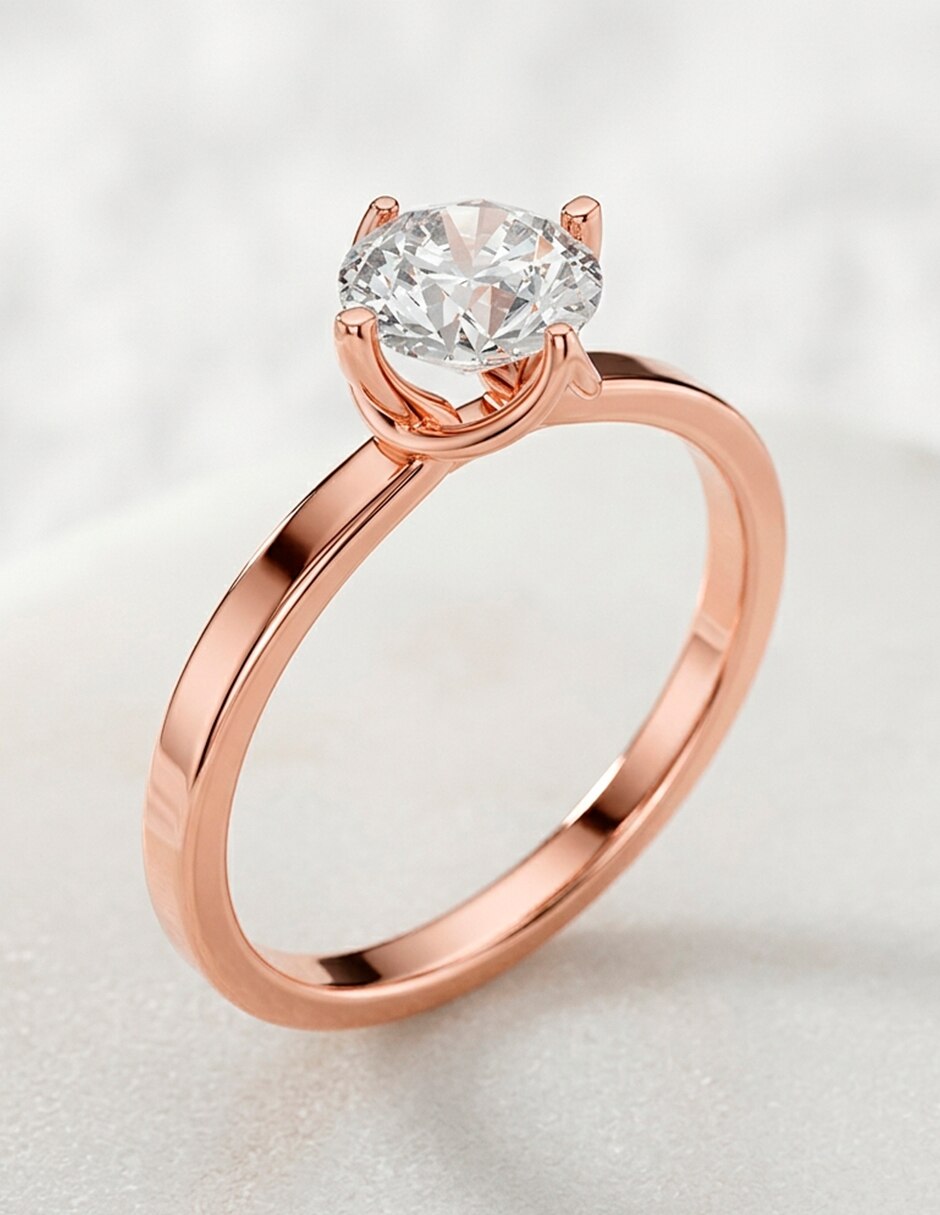 Anillo de compromiso de oro 14 k Amore Mio! diamante de laboratorio 6