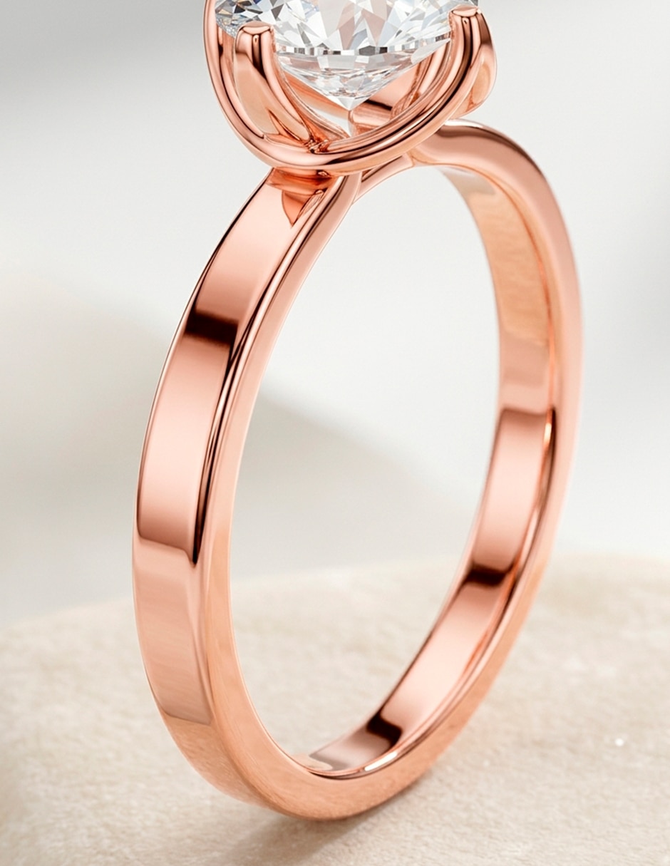 Anillo de compromiso de oro 18 K diamante de laboratorio 8