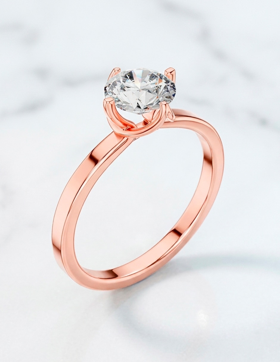 Anillo de compromiso de oro 18 K diamante de laboratorio 9