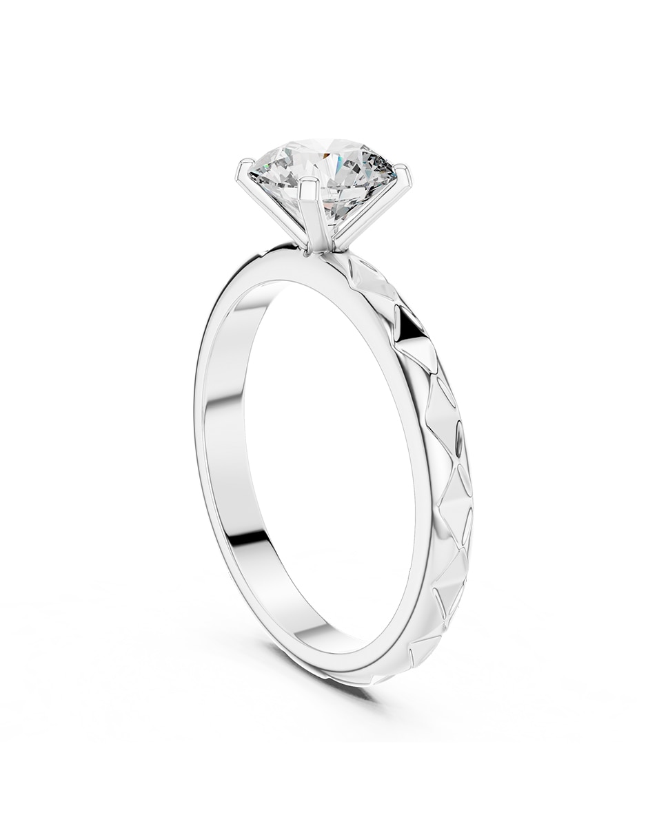 Anillo de compromiso de oro 14 k zirconia cúbica 3