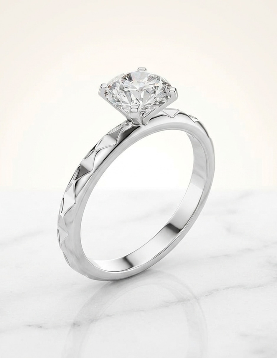 Anillo de compromiso de oro 14 k zirconia cúbica 7